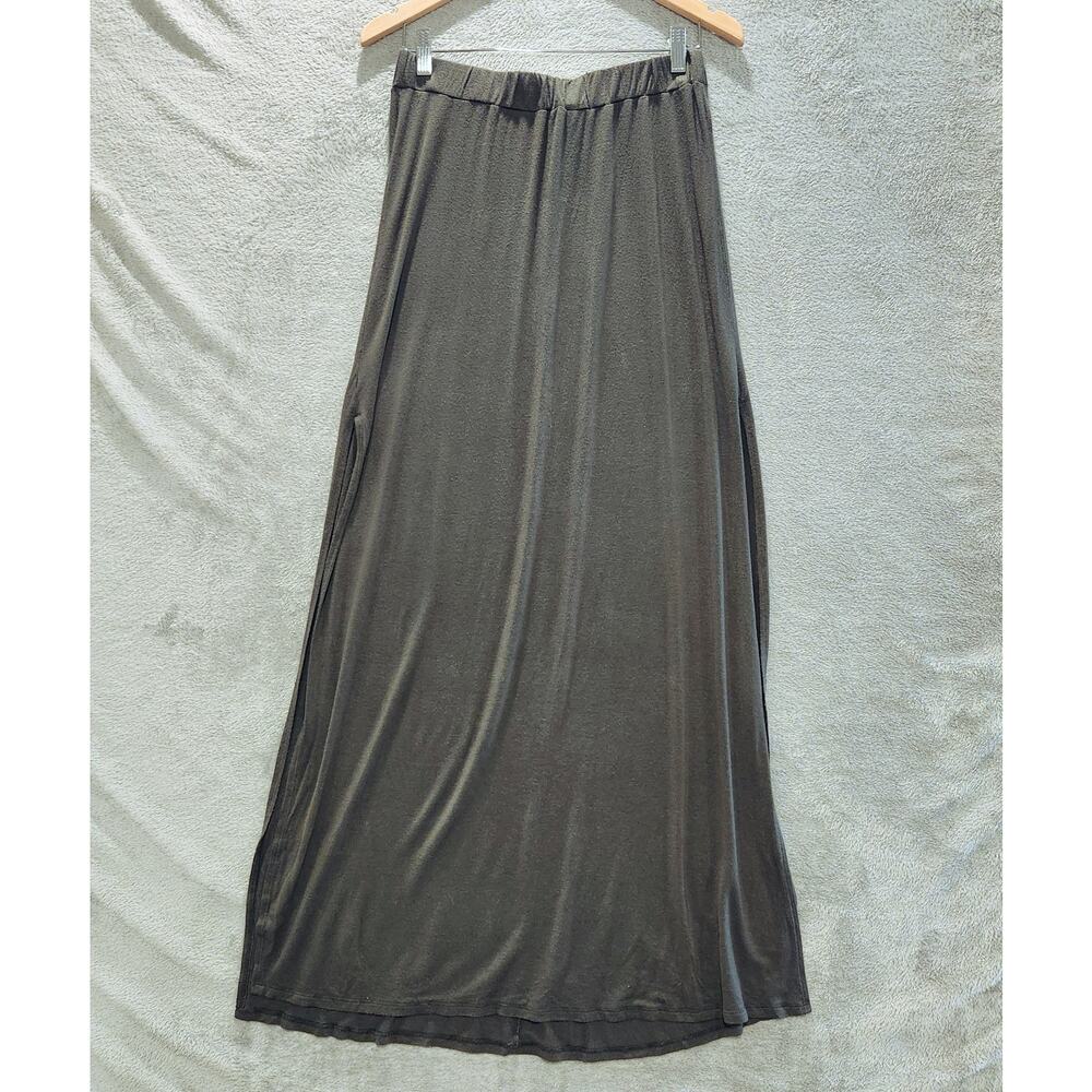 Wet Seal Womens Dark Green Side Split Maxi Skirt Size Large Y2K Retro 90s Grunge